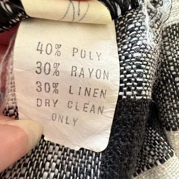 Vintage Buffalo Plaid Shirt Dress Size 8 Black and White Belted Union Made - Picture 10 of 10